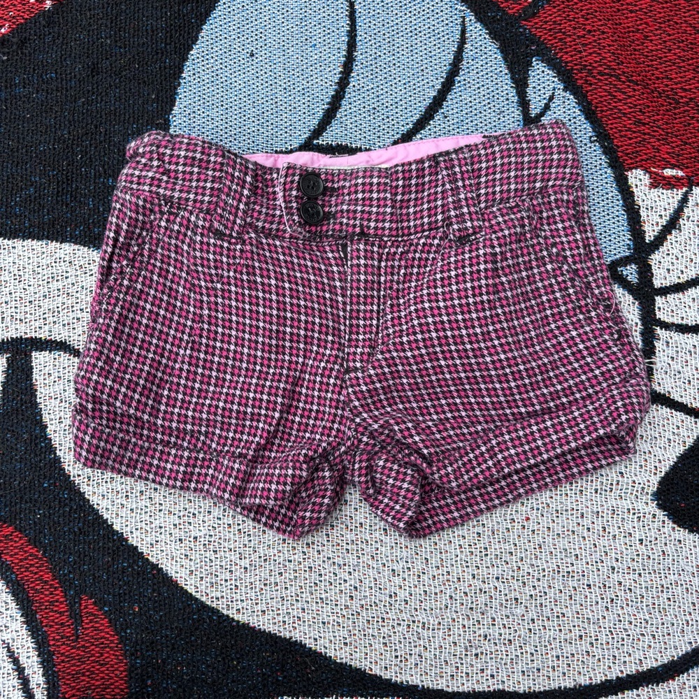 VINTAGE Y2K CHEROKEE PINK HOUNDSTOOTH SHORTS SIZE 4/5 GIRLS